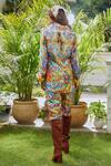 Shop_Cin Cin_Yellow Satin Printed Shirt And Pant Set_at_Aza_Fashions
