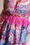 Shop_Cin Cin_Pink Satin Printed Floral V Neck Dress _Online_at_Aza_Fashions