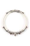 Sangeeta Boochra_Silver Plated Stones Handcrafted Carved Bracelet _Online_at_Aza_Fashions