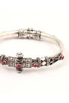 Buy_Sangeeta Boochra_Silver Plated Stones Handcrafted Carved Bracelet _Online_at_Aza_Fashions