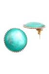 Shop_Sangeeta Boochra_Blue Circular Stud Earrings _at_Aza_Fashions