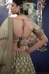 Shop_SHASHA GABA_Green Silk Organza Embroidery Cord Sweetheart Neck Bridal Lehenga Set _Online_at_Aza_Fashions