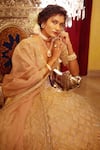 Shasha Gaba_Gold Organza, Shantoon Cutdana, Stone, Swarovski, Embroidered Bridal Lehenga Set _at_Aza_Fashions