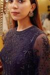 Shop_Shasha Gaba_Blue Net Floral Embroidered Gown_Online_at_Aza_Fashions