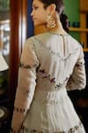 Shasha Gaba_Grey Organza Sequin Embroidered Gown_at_Aza_Fashions