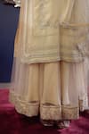 Shop_SHASHA GABA_Gold Shimmer Georgette Embroidery Dabka Mandarin Kurta Skirt Set _Online_at_Aza_Fashions