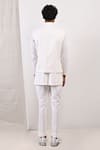 Shop_Bohame_White Linen Blend Plain Layne Bundi And Overlap Kurta Set _at_Aza_Fashions