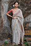 Buy_Dressfolk_Multi Color Maheshwari Silk Handwoven Striped Shafafi Saree For Women_at_Aza_Fashions
