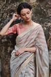 Dressfolk_Multi Color Maheshwari Silk Handwoven Striped Shafafi Saree For Women_Online_at_Aza_Fashions
