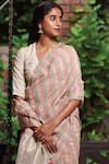 Buy_Dressfolk_Multi Color 100% Handloom Linen Handwoven Zari Rekhta Striped Saree _Online_at_Aza_Fashions