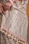 Buy_Dressfolk_Multi Color 100% Handloom Linen Handwoven Striped Aainah Saree _Online_at_Aza_Fashions