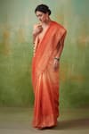 Buy Dressfolk Orange 100% Handloom Linen Zari Paakhi Ombre Saree With Running Blouse at Aza Fashions Buy_Dressfolk_Orange 100% Handloom Linen Zari Paakhi Ombre Saree With Running Blouse _at_Aza_Fashions