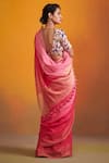 Shop_Dressfolk_Pink 100% Handloom Linen Layina Ombre Saree  _at_Aza_Fashions