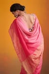 Buy_Dressfolk_Pink 100% Handloom Linen Layina Ombre Saree  _Online_at_Aza_Fashions