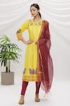 Buy_Adara Khan_Yellow Floral Print Kurta Set _at_Aza_Fashions