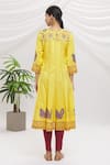 Shop_Adara Khan_Yellow Floral Print Kurta Set _at_Aza_Fashions