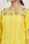 Shop_Adara Khan_Yellow Floral Print Kurta Set _Online_at_Aza_Fashions