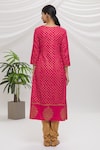 Shop_Adara Khan_Pink Foil Print Kurta Set _at_Aza_Fashions