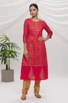 Buy_Adara Khan_Red Floral Print Kurta Set _Online_at_Aza_Fashions