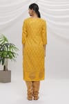 Shop_Adara Khan_Yellow Floral Print Kurta Set _at_Aza_Fashions