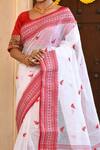 Buy_Samyukta Singhania_White Leaf Embroidered Saree _Online_at_Aza_Fashions