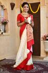 Samyukta Singhania_White Semi Silk Woven Paisley Saree For Women_Online_at_Aza_Fashions