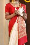 Buy_Samyukta Singhania_White Semi Silk Woven Paisley Saree For Women_Online_at_Aza_Fashions