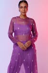 SVA by Sonam & Paras Modi_Purple Silk Lining Cotton And Satin Kurta Draped Pant Set  _Online_at_Aza_Fashions