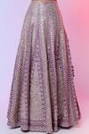Buy_SVA by Sonam & Paras Modi_Purple Silk Embroidered Thread Work Square Neck Bridal Lehenga Set_Online_at_Aza_Fashions