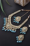 Buy_Swabhimann_Blue Stones Kundan Embellished Necklace Set _at_Aza_Fashions