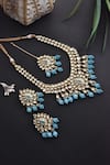 Buy_Swabhimann_Blue Stones Kundan Embellished Necklace Set _Online_at_Aza_Fashions