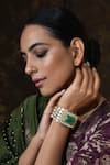 Shop_Swabhimann_Gold Plated Stones, Pearls Kundan Embellished Kada _at_Aza_Fashions