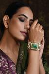 Swabhimann_Gold Plated Stones, Pearls Kundan Embellished Kada _Online_at_Aza_Fashions