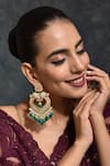 Swabhimann_Gold Plated Pearls, Zari, Beads Heart Shape Dangler Earrings _Online_at_Aza_Fashions