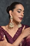 SWABHIMANN_Gold Plated Kundan Embellished Dangler Earrings _Online_at_Aza_Fashions