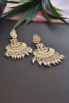 Buy_SWABHIMANN_Gold Plated Kundan And Pearls Embellished Dangler Earrings _Online_at_Aza_Fashions