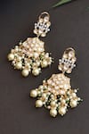 Buy_SWABHIMANN_Gold Plated Kundan And Pearls Embellished Dangler Earrings _Online_at_Aza_Fashions