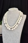 Buy_SWABHIMANN_White Pearls Layered Necklace _at_Aza_Fashions