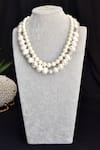 Buy_SWABHIMANN_White Pearls Layered Necklace _Online_at_Aza_Fashions