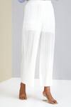 Buy_Scarlet Sage_White 100% Polyester Jane Straight Pant _Online_at_Aza_Fashions
