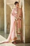 Buy_Varun Bahl_Peach Kurta And Trouser-chanderi Embroidered Chanderi Trouser Set  _at_Aza_Fashions