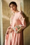 Buy_Varun Bahl_Peach Kurta And Trouser-chanderi Embroidered Chanderi Trouser Set  _Online_at_Aza_Fashions