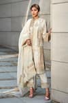 Buy_Varun Bahl_White Kurta And Pant Chanderi & Dupatta Georgette Mukaish, Lace & Patchwork Set _at_Aza_Fashions