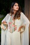 Varun Bahl White Georgette Patchwork Loop Neck Zipper Tunic And Sharara Set at Aza Fashions Varun Bahl_White Georgette Patchwork Loop Neck Zipper Tunic And Sharara Set_at_Aza_Fashions