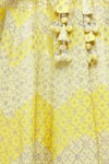 Shop Vandana Sethi Yellow Chanderi Silk Chevron, Floral V Neck Lehenga Set Online at Aza Fashions Shop_Vandana Sethi_Yellow Chanderi Silk Chevron, Floral V Neck Lehenga Set _Online_at_Aza_Fashions