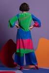 Shop_Nautanky_Blue Natural Crepe Abstract Shape Print Round Do Over Tunic And Pant Set _at_Aza_Fashions