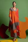 Buy_Nautanky_Grey Natural Crepe Printed Abstract Girl On The Go Tunic And Pant Set _Online_at_Aza_Fashions