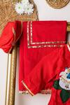 Shop_Lil Angels_Red , Satin Sequins, Gota Patti Embroidered Angrakha Set _at_Aza_Fashions