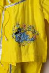 Lil Angels_Yellow Embroidered Angrakha For Boys_Online_at_Aza_Fashions