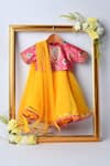 Buy_Lil Angels_Yellow Embroidered Lehenga Set For Girls_at_Aza_Fashions